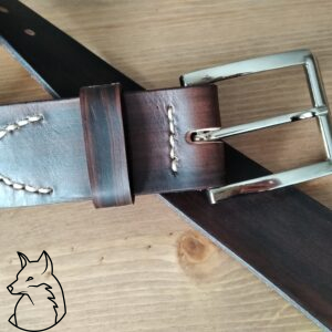 Vulpes Argentum - Pas skórzany, ręcznie robiony, handmade