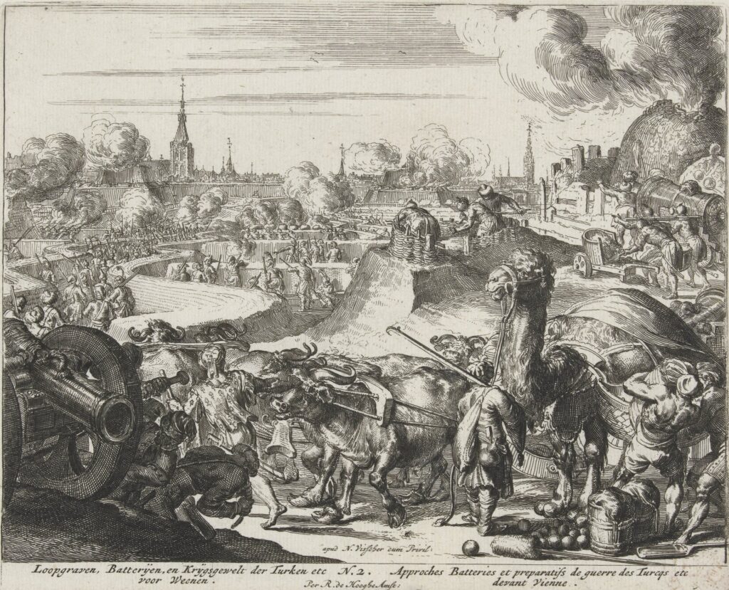 Romeyn de Hooghe, Oblężenie Wiednia - seria, 1684, akwaforta, Rijksmuseum (hol. Muzeum Państwowe) w Amsterdamie, domena publiczna 2